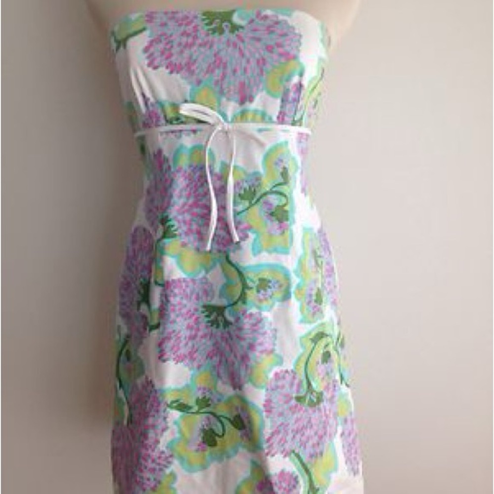 Laundry By Shelli Segal Strapless Dress - Lavender, Lime, White